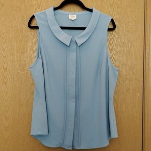 Modcloth Collared Tank Blouse with Front Detail